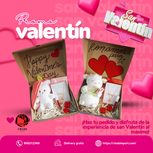 PELUCHE + ACCESORIOS + CAJA DE REGALO SAN VALENTÍN