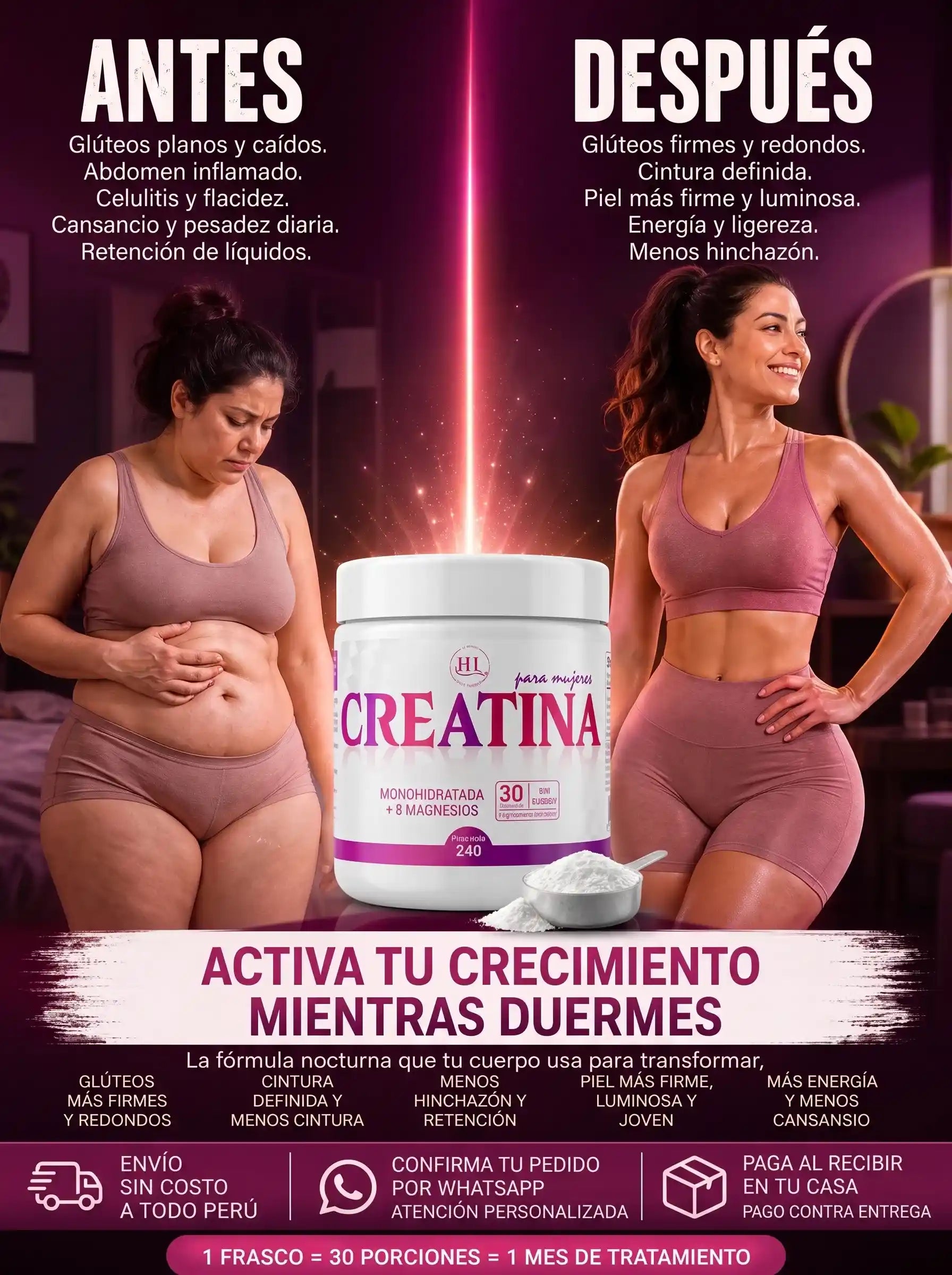 Antes y después — Creatina 11 en 1